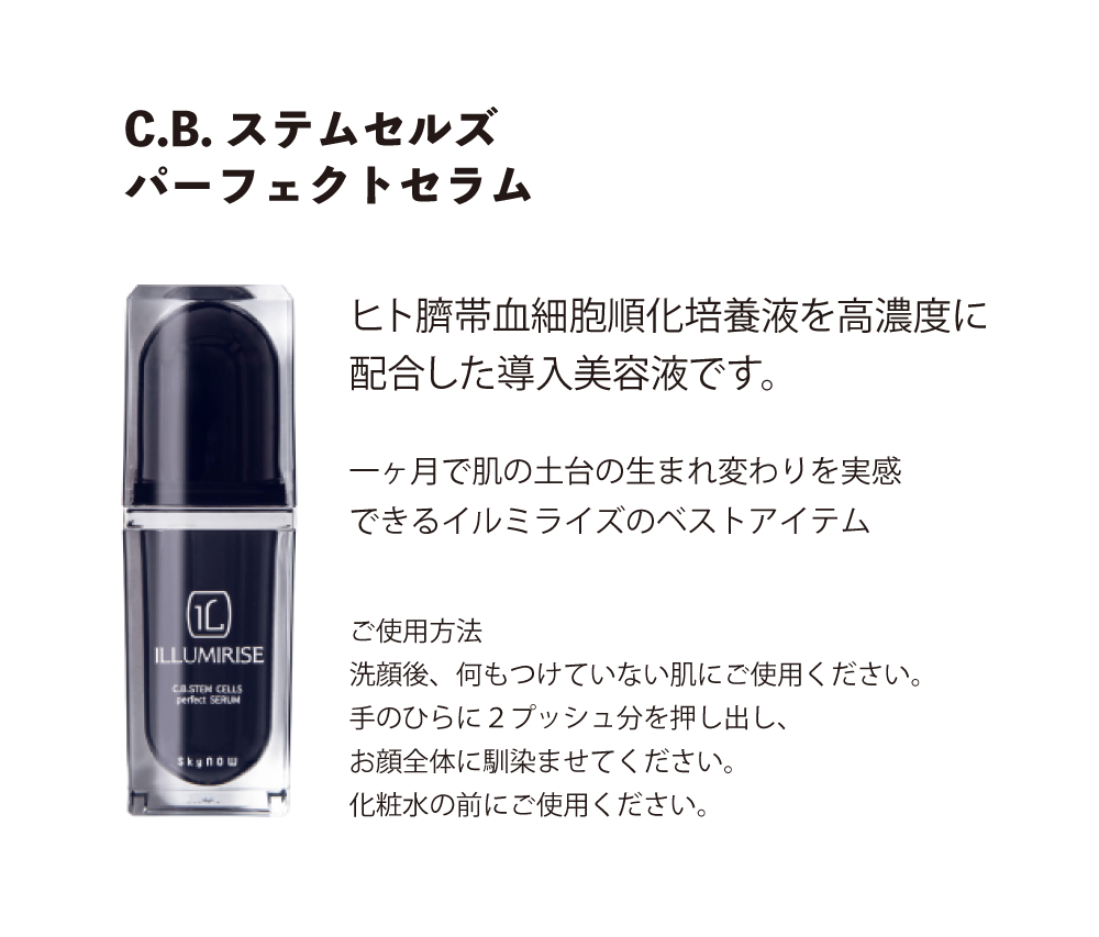 C.B.ステムセルズパーフェクトセラムキャンペーン実施中 - ヒト幹細胞 